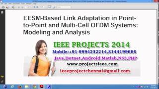 EESM Based Link Adaptation in Point to Point and Multi Cell OFDM Systems Modeling and Analysis [upl. by Raseac]