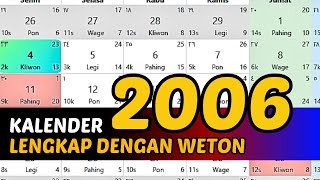 KALENDER 2006 LENGKAP DENGAN WETON [upl. by Siradal]