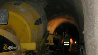 Pouring of concrete inside tunnel  Tünel içerisinde beton dökümü [upl. by Pizor18]