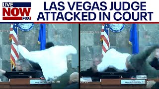 Las Vegas judge attacked in court by defendant during sentencing  LiveNOW from FOX [upl. by Inattirb]