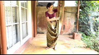 How to drape a saree for dance Rukmini Vijayakumar [upl. by Aarika]