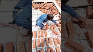 bricklaying on roof youtubeshorts construction shorts [upl. by Anrahs]