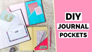 3 DIY Journal Pockets  How To Make Pockets For A Journal [upl. by Dewey]