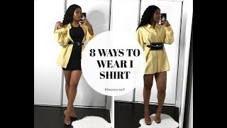 8 WAYS TO WEAR 1 SHIRT 8 façons de porter 1 chemise Josepha metou [upl. by Enomes]