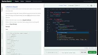 Hackerrank Python Solution 6 Collections  Python Collectionsdeque [upl. by Eerdua]