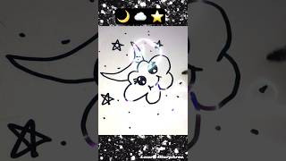 How to draw Moon and star beautiful drawingeasy drawing 🌙⭐️☁️drawing satisfying cute shorts [upl. by Ahsita148]