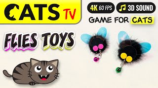 CAT TV  Flies toys for cats to watch 🪰😻🎶 4K 🔴 3 HOURS [upl. by Apul975]