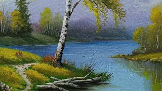 Göl Manzara Akrilik Boya Landscape Acrylic Painting [upl. by Dao]