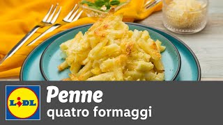 Penne quatro formaggi la cuptor • reteta Bucataria Lidl [upl. by Aehsat319]