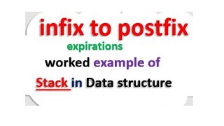 Infix to postfix expirations worked examples Stacks in Data structure በአማረኛ Amharic [upl. by Steele]