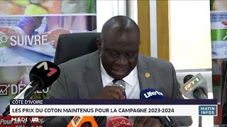 Côte d´Ivoire  Les prix du coton maintenus pour la campagne 20232024 [upl. by Nerehs]