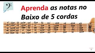 Notas no Baixo de 5 cordas  Escala Cromática [upl. by Layor]