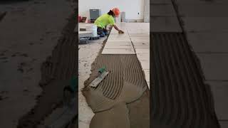 INSTALLING PORCELAIN TILE AT SAWGRASS MALL [upl. by Fredkin]