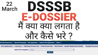 DSSSB E DOSSIER DOCUMENTS  WHICH DOCUMENTS REQUIRED FOR 1519  217  218 2018 8617 4413 [upl. by Sandor]