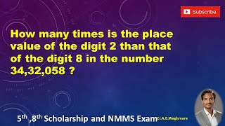 How many times is place value of the digit 2 than that of digit 8 in number 3432058 abwaghmare [upl. by Maible931]