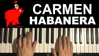 Bizet  Carmen Habanera Piano Tutorial Lesson [upl. by Eneiluj619]