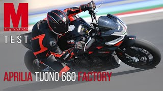 TEST  Aprilia Tuono 660 Factory la PROVA in PISTA a Misano [upl. by Ricketts]