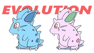 NIDORAN FEMALE Evolution  Normal and Shiny Pokemon Transformation Animation  Nidorina Nidoqueen [upl. by Jessalyn]