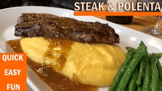 How to Make Steak and Creamy Polenta  DELICIOUS Easy Quick Recipe [upl. by Wetzel]