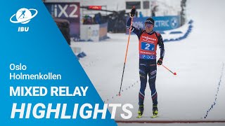 World Cup 2324 OsloHolmenkollen Mixed Relay Highlights [upl. by Yllehs33]