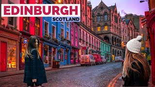 Edinburgh Scotland 🏴󠁧󠁢󠁳󠁣󠁴󠁿 December 2022 Walking Tour 4K HDR 60fps [upl. by Emilee]