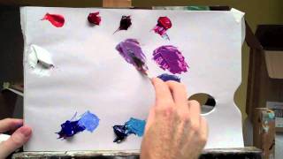 Basic acrylic colour mixing how to mix a perfect purple Part 2 of 2 [upl. by Maller]