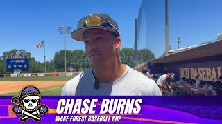 Wake Forest Baseball Coach Tom Walter RHP Chase Burns 1B Nick Kurtz on the Greenville Regional [upl. by Gabrila120]