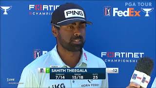 Sahith Theegala Friday Flash Interview 2023 Fortinet Championship © PGA Tour [upl. by Yleak]