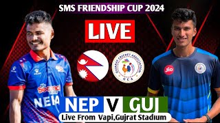 NEPAL VS GUJRAT TRIANGULAR T20 SERIES 2024 LIVE  NEPA TOUR OF INDIA 2024 NEP VS GUJ 1ST T20 [upl. by Jennee]