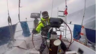 Extreme sailing Crossing the North Sea winter extreme Sailing Conditions Huge Waves Stormy Weather [upl. by Ymerrej627]