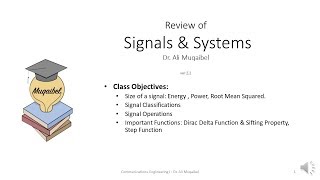 21 Review of Signals and Systems [upl. by Brownley265]