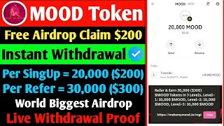 Free 200 Mood Tokens Claim Complete Video  Makemymoodio  How to Register amp Claim  Live Withdraw [upl. by Mcculloch]