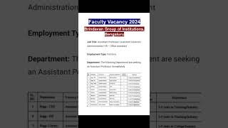 Assistant Professor Vacancy 2024 Assistant Librarian Vacancy facultyjobsjobseekersapply [upl. by Layor]