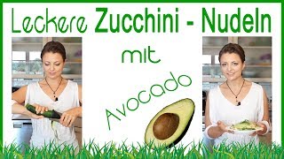 KÖSTLICHE ZUCCHINISPAGHETTI mit AvocadoSauce  Zucchini roh essen mit dem Spiralschneider von Gefu [upl. by Bryanty]