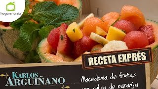 Receta Exprés Macedonia de frutas con salsa de naranja [upl. by Mur359]