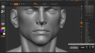 Zbrush skinpores manual sculpting [upl. by Alohs]