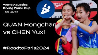 RoadtoParis2024 Top Dives 🇨🇳 QUAN Hongchan vs 🇨🇳 CHEN Yuxi [upl. by Girovard]