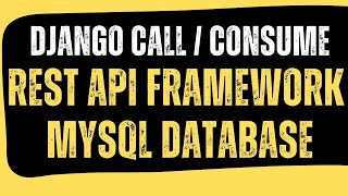 Django REST Framework API get data from MySQL phpmyadmin [upl. by Anauqes]