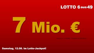 Lottozahlen Ziehung Samstag 12 August 2017 7 Mio € im Lotto Jackpot [upl. by Joletta362]