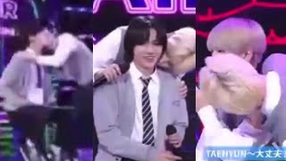 TXT HUENING KAI KISSED HIS MEMBERS ON CHEEK  Soobin Beomgyu and Taehyun [upl. by Kan]