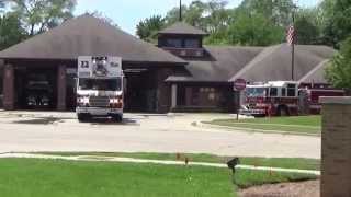 Fire units responding Northbrook Tower and Ambulance 12 [upl. by Munmro]