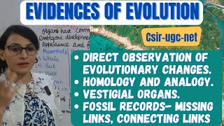 Evidences of Evolution  Observation of Evolutionary Changes  Homology  Analogy Fossil Records [upl. by Ylac71]