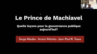 LE PRINCE DE MACHIAVEL – Conférence Ishango [upl. by Adnilemreh847]