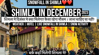 Shimla in December  snowfall in shimla  snow  weather  Snow activities  kufri [upl. by Ymmij]