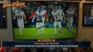 Play Of The Day Jessie Bates Picks Off Jalen Hurts To Clinch The Winn For The Falcons  91724 [upl. by Autrey]