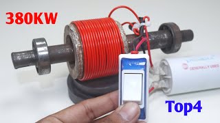 At Home 380KW Free Energy Generator Top4 Homemade Self Running 220V Free Electricity Generator [upl. by Rhiana]