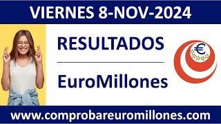 Resultado del sorteo EuroMillones del viernes 8 de noviembre de 2024 [upl. by Sidonnie]