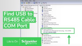 Discovering COM Port of USB to RS485 Cable  Schneider Electric Support [upl. by Belding]