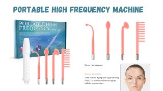 High Frequency Machine  Portable Handheld High Frequency Facial Wand  Electrotherapy Glass Tube [upl. by Robin470]