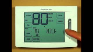 Braeburn Touchscreen Thermostat  Using Hold Mode [upl. by Jenkel]